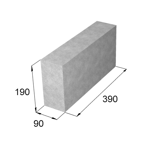 Перегородочный полнотелый керамзитобетонный блок 90